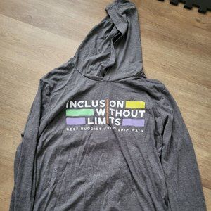 Best Buddies Hooded Sweatshirt Gray Adult Men's Size Medium